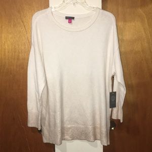 🤍NWT Vince Camuto White/Rose Gold Sweater